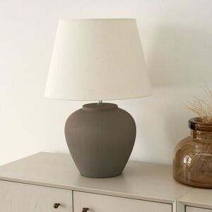 Nourison -  20" Brown Ceramic Pot Table Lamp Brown
